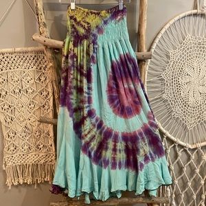 Free size tie dye hippie dress / skirt